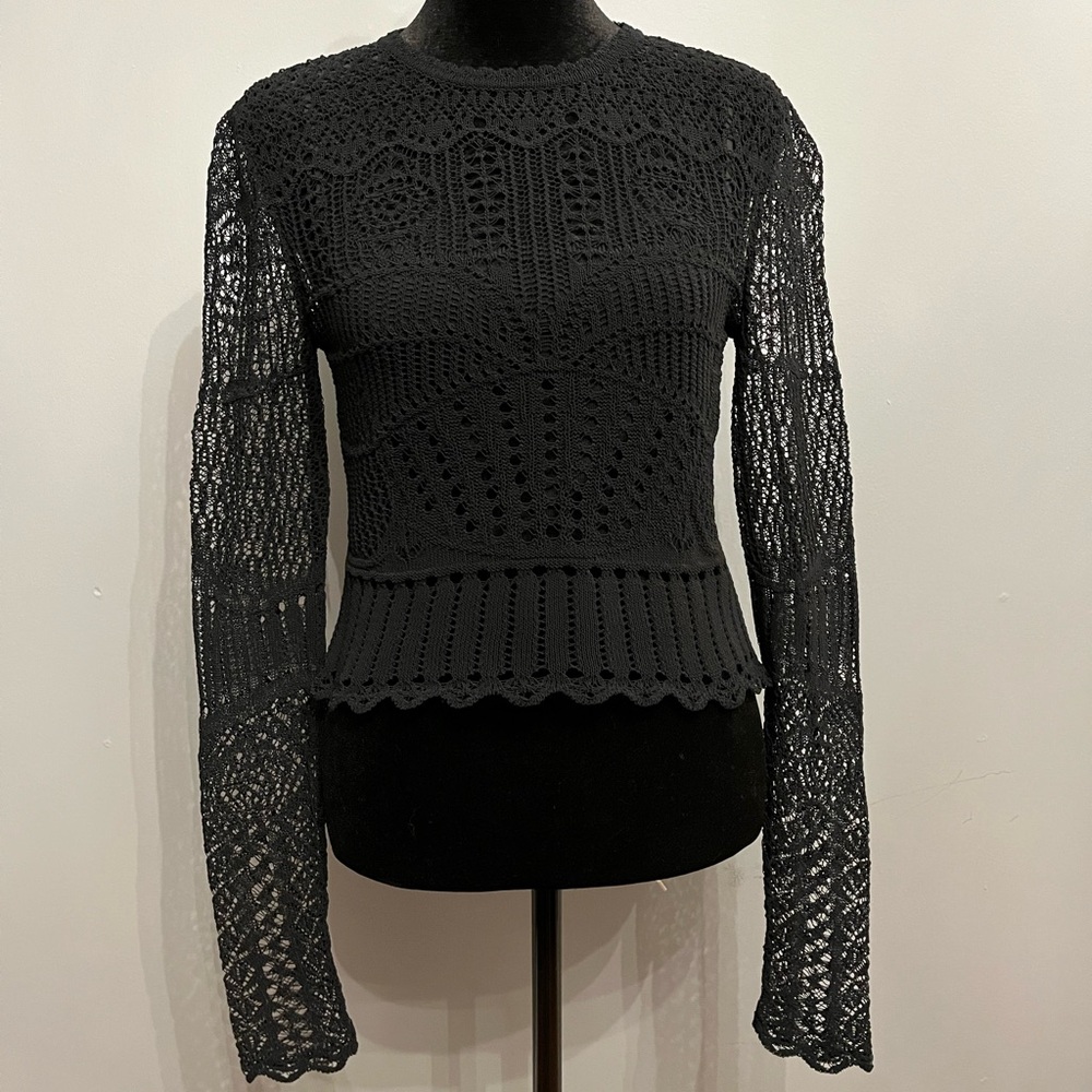 BNWT Alexander McQueen Black Patchwork Lace Top, size M - Picture 3 of 12